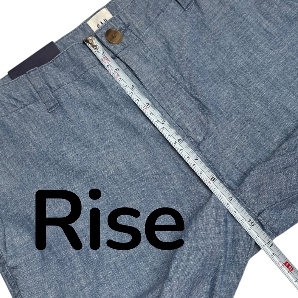 NWT Gap Girlfriend Khaki Chambray Blue cropped pants Women’s 2 (see meas.) - Picture 12 of 13